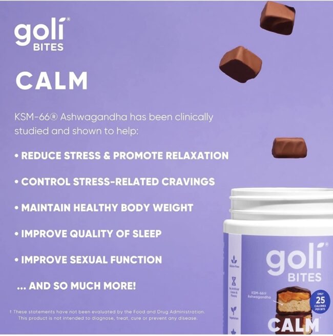 Goli Nutritions Ashwagandha Calm Bites - Reduce Stress & Promotes Relaxation