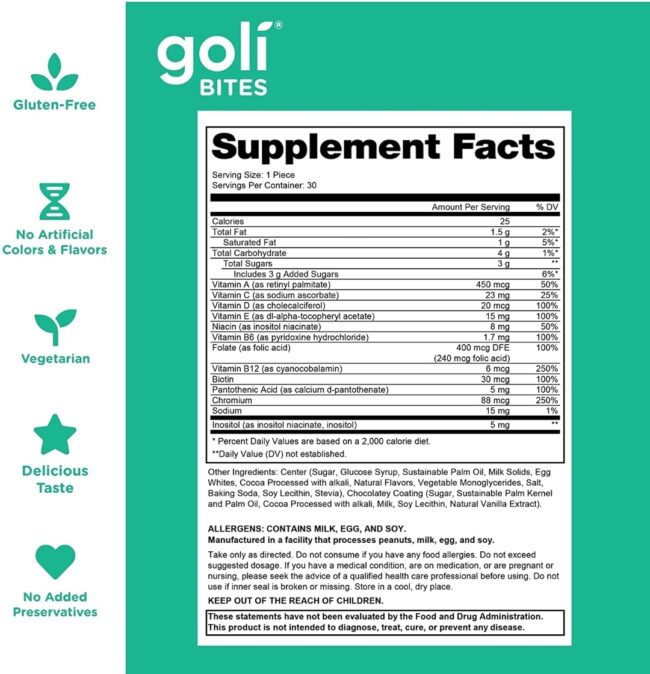 Goli Nutrition Multi Vitamin Bites - Antioxidant support, bone & muscular health, eye health & nervous system