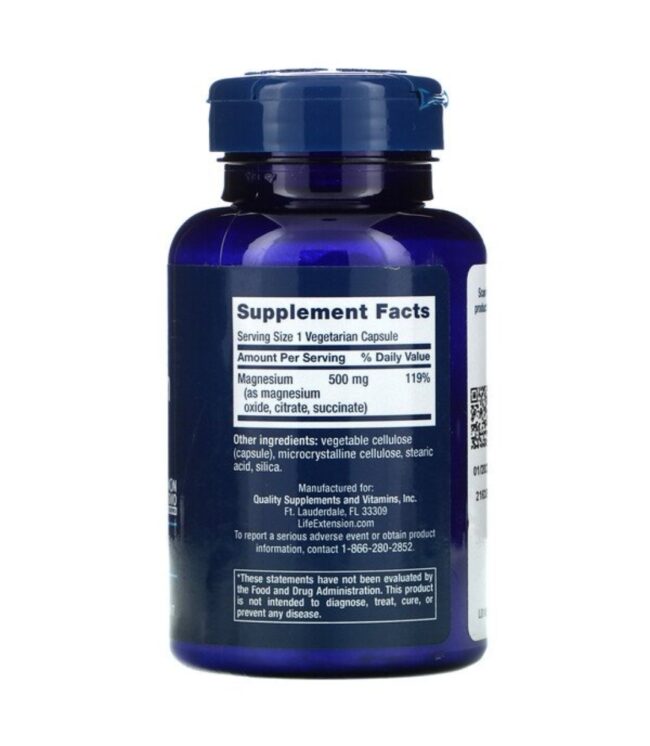 Life Extension Magnesium Caps 500mg - Support Heart Health