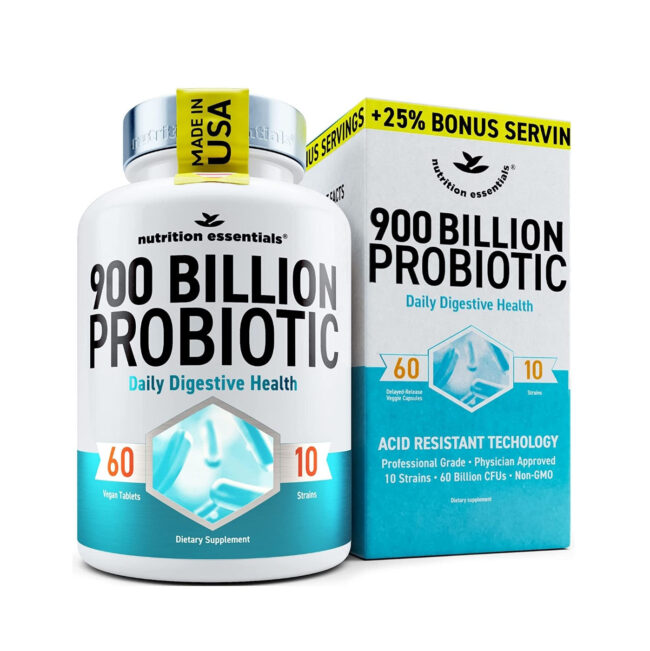 Nutrition Essential 900 Billion CFU Probiotic for Women & Men - Daily Digestive Health