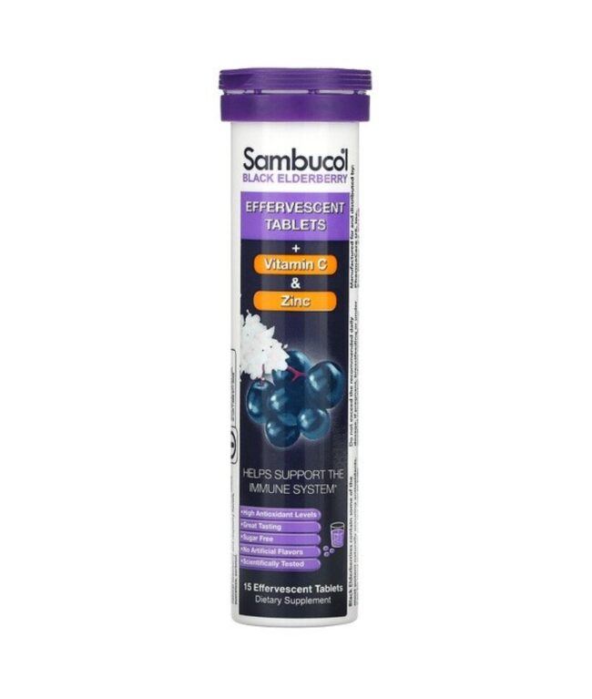 Sambucol Black Elderberry + Vitamin C & Zinc - Helps Support the Immune System