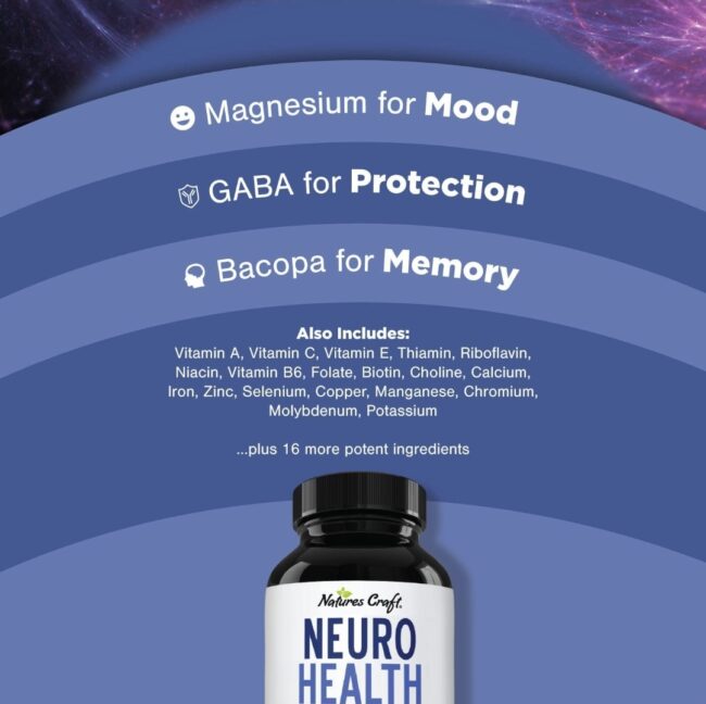Natures Craft Nootropics Brain Supplement Support - Memory Booster for Mind Focus