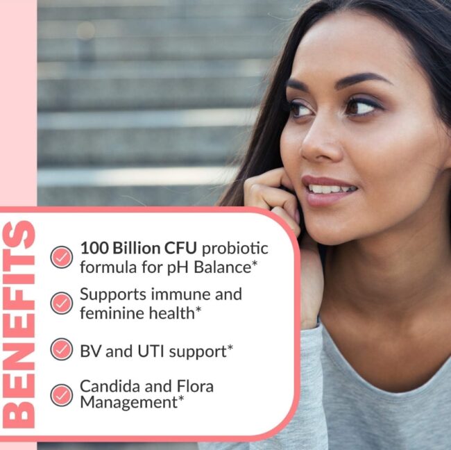 Feminine Balance Balance Complex For Women - Vaginal Itching Relief, Vaginal Discharge, Vaginosis Treatment, Support Healthy Intestinal Function, Bladder Support, Support Vaginal Health