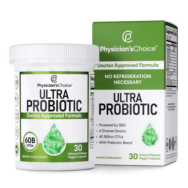 Physician's Choice Ultra Probiotic 60B SBO Probiotic - Supports Occasional Constipation, Gas & Bloating